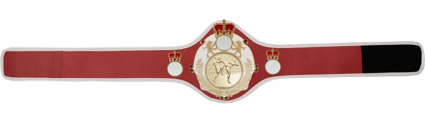QUEENSBURY PRO LEATHER THAI BOXING CHAMPIONSHIP BELT - QUEEN/W/G/TBOG - 8+ COLOURS